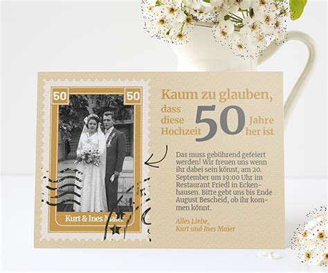 01 hochzeit gedicht warnung vor der ehe nr. Einladungskarten zur Goldenen Hochzeit - edel & zeitlos ...