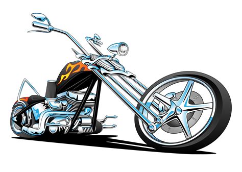 Custom American Chopper Motocicleta Vector Illustration Vector En Vecteezy