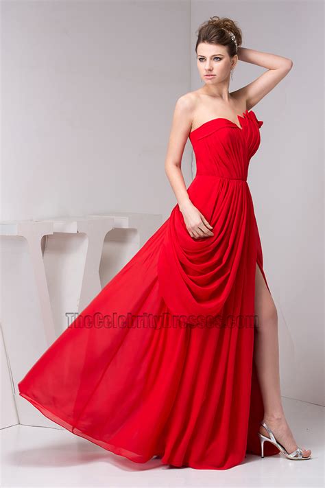Sexy Red Strapless Prom Gown Evening Prom Dresses