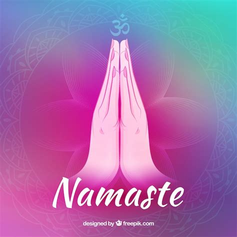 Namaste Gesture With Original Style Free Vector