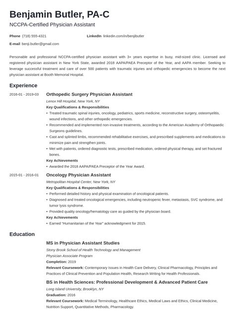 Physician Resume Template