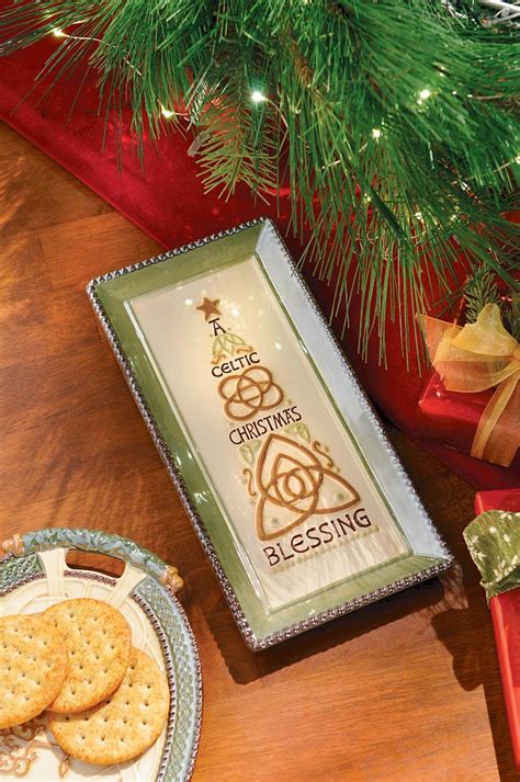 'may peace and plenty be the first to lift the latch on your door many people in ireland enjoy a big meal on christmas day among family. Irish Christmas - Celtic Christmas Blessing Tray at IrishShop.com | AM470999