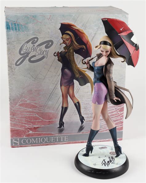 Stan Lee Signed Gwen Stacy Le Sideshow Collectibles Comiquette Statue