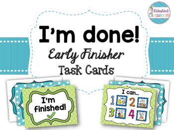 I M Done Early Finisher Task Cards For Classroom Management Tpt