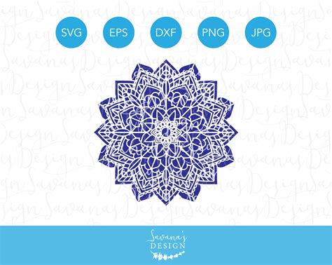 Flower Mandala SVG Cut Files and PNG | Custom-Designed Illustrations