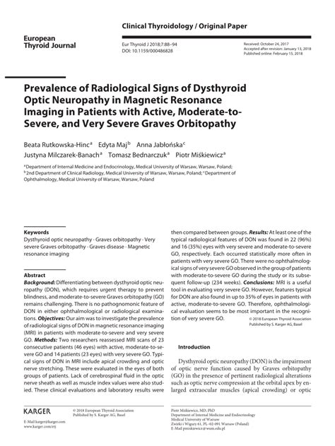 Pdf Prevalence Of Radiological Signs Of Dysthyroid Optic Neuropathy