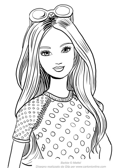 Dibujo De Barbie Summer Con La Cara En Primer Plano Para Colorear