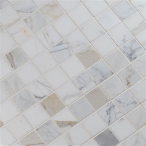 Calacatta Gold 2x2 Polished Marble Mosaic Tile Backsplash Tile Usa