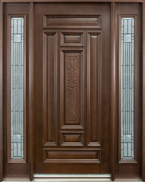Front Entry Door Custom Single With 2 Sidelites Solid Wood With