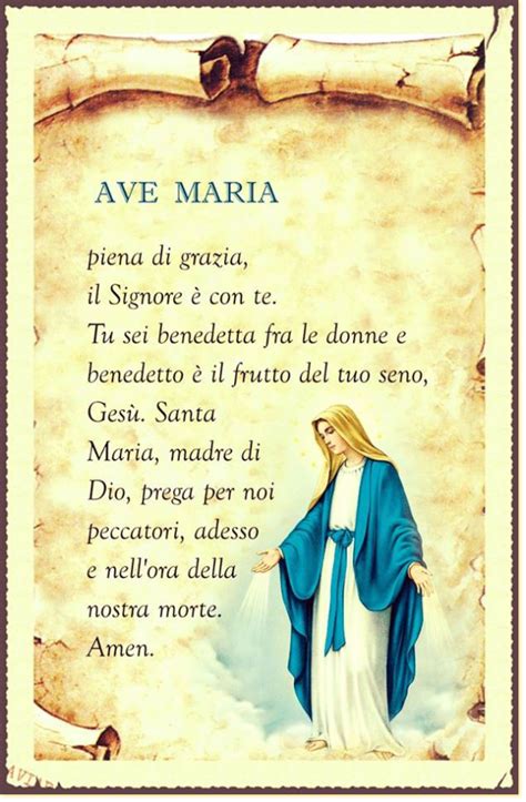 Ave Maria In Italiano Latino Leggoerifletto Italian Phrases