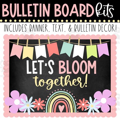 Lets Bloom Together Spring Bulletin Board Kit By Teach Simple