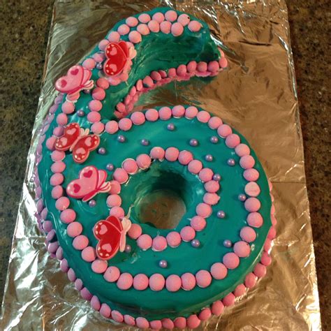 Number Six Birthday Cake Birthday Cake Girls Sixth Birthday Cake