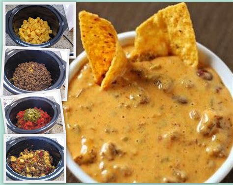 Cook ground beef and drain off grease. Better than the rest....Amazing Crock Pot Queso! Simple ...