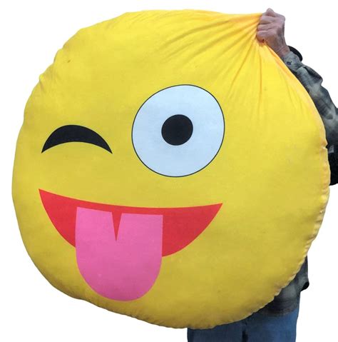 Buy Smiley Face Tongue Out Emoji Huge 4 Foot Extra Soft Jumbo Plush Emoji Pillow Gigantic