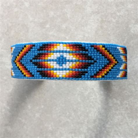Navajo Beadwork Bracelet Native American Hand Beaded Cuff Bracelet