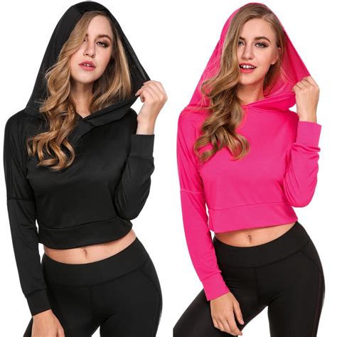 Yoga Fitness Hooded Pullover Hoodie Breathable Long Shirt For Sleeve