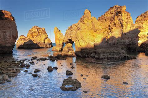 Rocky Coast At Sunset Ponta Da Piedade Cape Near Lagos Algarve
