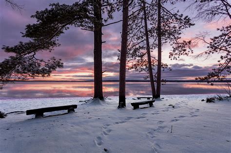 Kelly Beach Snow Cover Sunset Photograph By Ron Wiltse Fine Art America