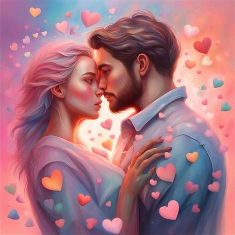 soft romantic couple love pastel hearts ai generated artwork nightcafe creator
