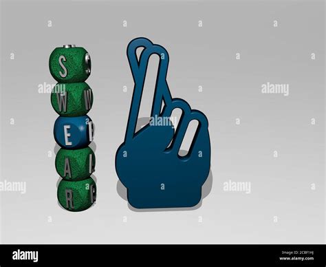 Swear 3d Icon And Dice Letter Text 3d Illustration For Angry And