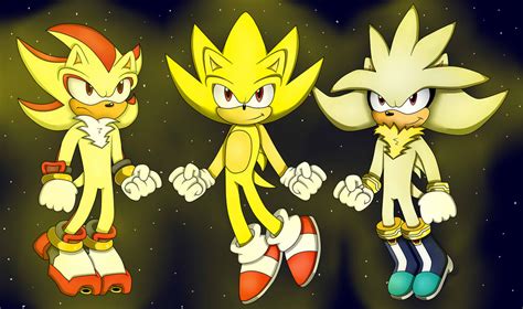 Super Sonic Shadow And Silver By Skylerrosehedgehog On Deviantart