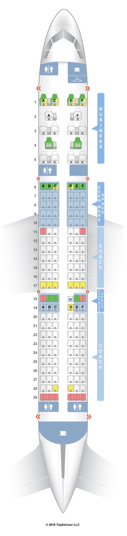 Seatguru Seat Map Jetblue Airbus A321 321 Transcon