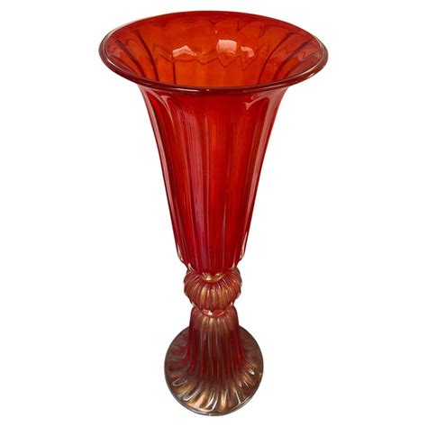Red Vase In Murano Glass Circa 1970 For Sale At 1stdibs