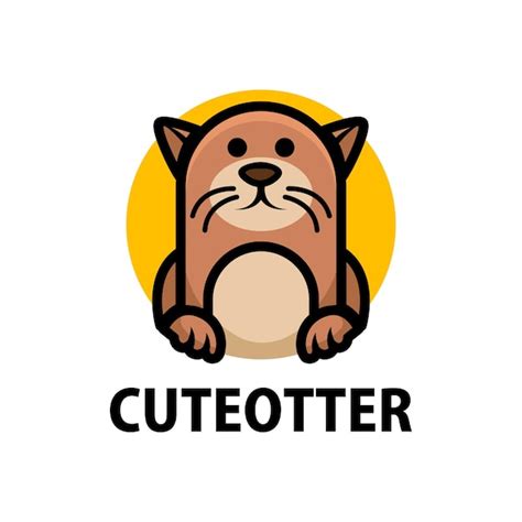 Premium Vector Cute Otter Cartoon Logo