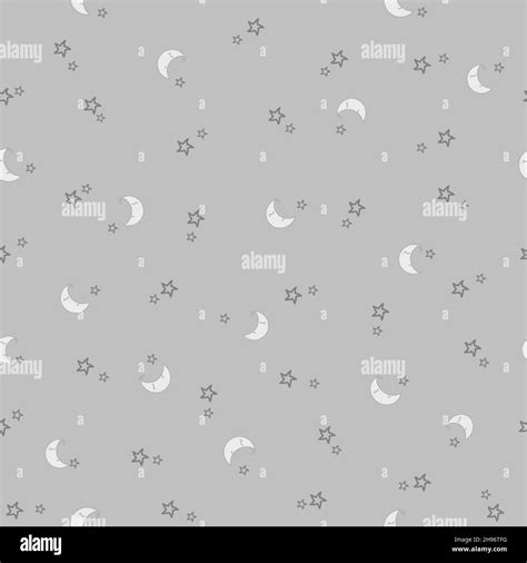 Stars And Moon Pattern Babys Seamless Pattern With Smiling Slipping