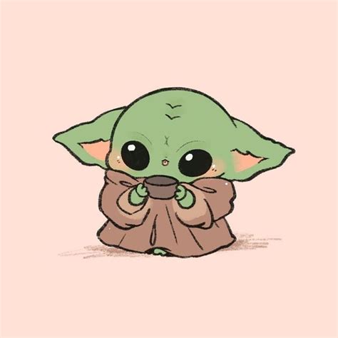 Baby Yoda Chibi Fan Art Yoda Wallpaper Yoda Drawing Cute Disney