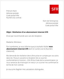 Résiliation Box de SFR comment résilier son forfait internet SFR