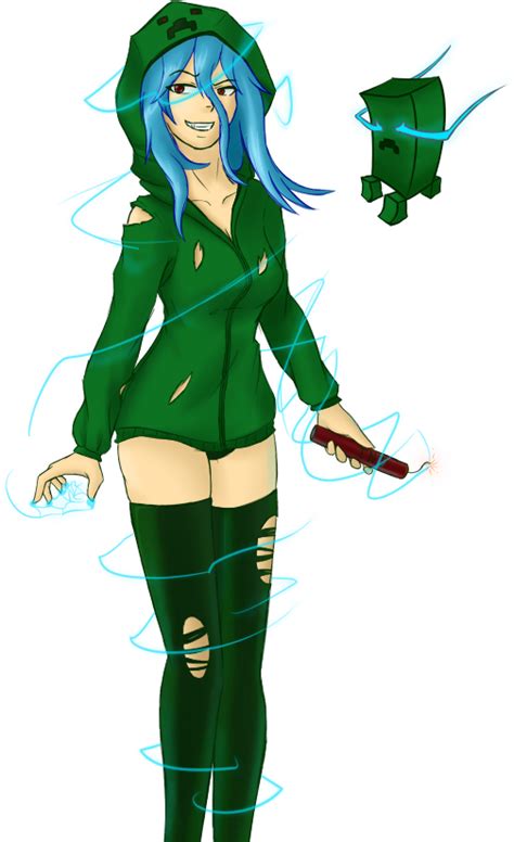 Female Minecraft Anime Girl Creeper Original Size Png Image Pngjoy