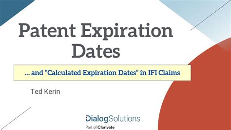 Patent Expiration Dates And Calculated Expiration Dates In Ifi
