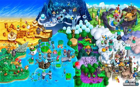 World Map New Super Mario Bros Wii U Poster Etsy