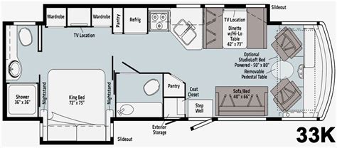 Motorhome Floor Plans With King Bed