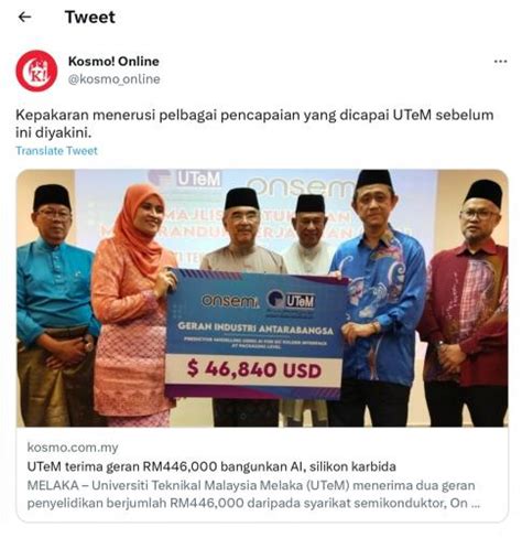 UTeM In Newspapers 2023 MAY 176 Kosmo Online On Twitter