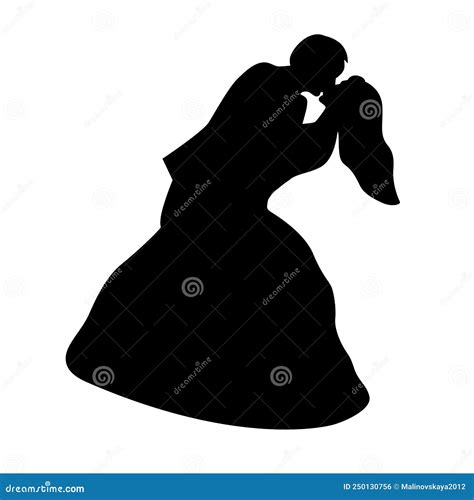A Silhouette Of A Heterosexual Couple Holding Hands Cartoon