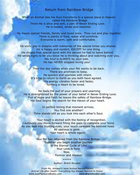 Just this side of heaven is a place called rainbow bridge. Rainbow Bridge Poem for Pets l Pet Heaven l Animal ...