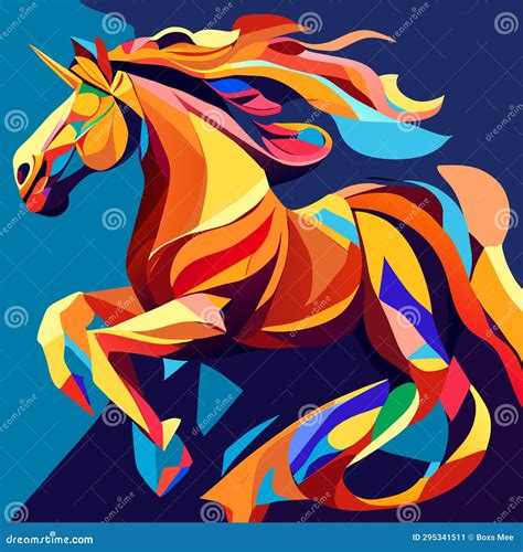 Unicorn Horse Colorful Vector Illustration For Your Design Stock