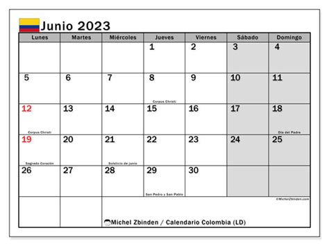 Calendario Junio De 2023 Para Imprimir “502ld” Michel Zbinden Co