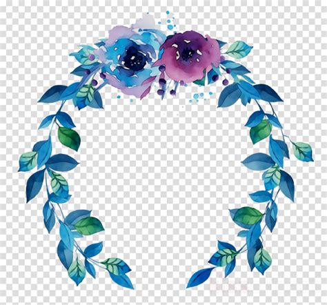 Blue Flower Wreath Png Png Image Collection