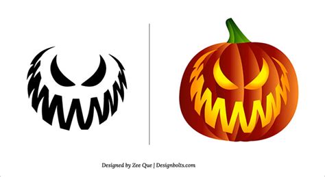 10 Free Halloween Scary Pumpkin Carving Patterns And Stencils