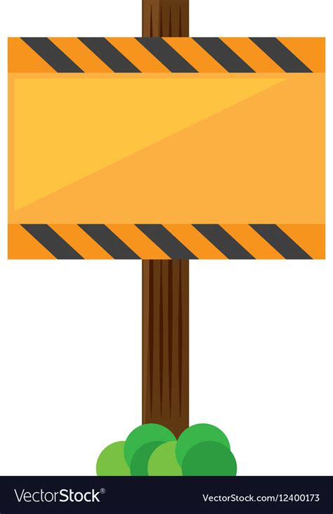Sign Road Rectangle Caution Yellow Empty Vector Image