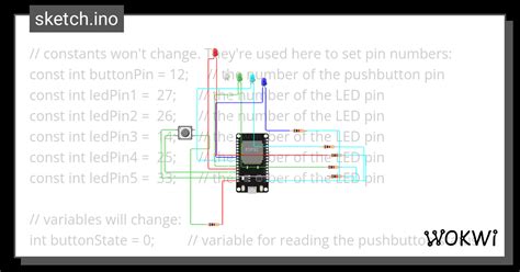 Project Adrian 5 LED Copy Copy Flip Flop Wokwi Arduino And ESP32