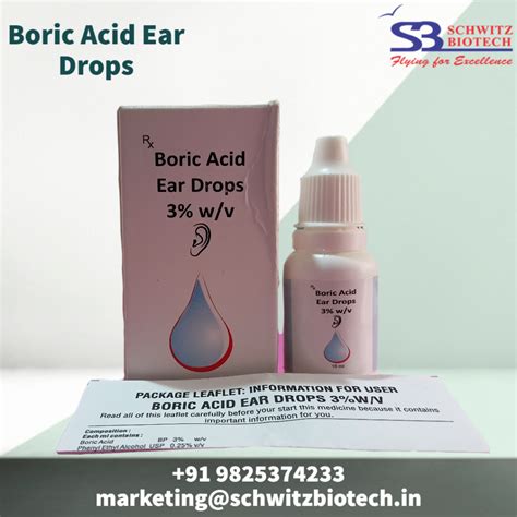 Boric Acid Ear Drops 3wv Manufacturer Supplier Exporter In