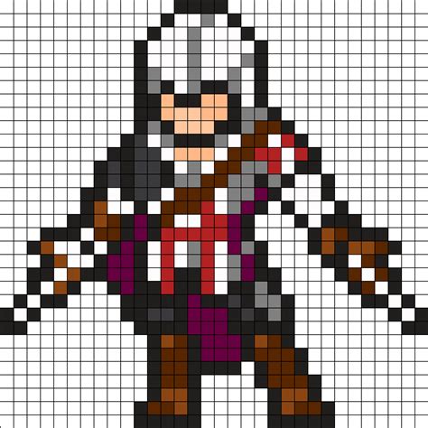 Assassins Creed Pixel Drawing Minecraft Pixel Art Perler Bead Art My