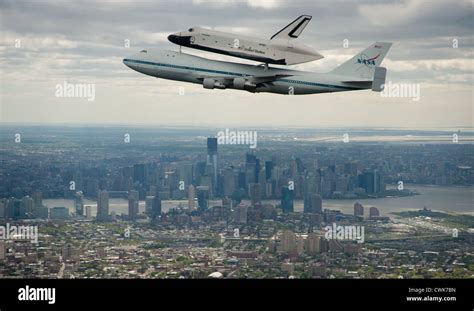 Space Shuttle Enterprise Mounted Atop A Nasa 747 Shuttle Carrier