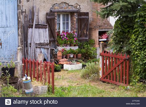 Front Garden Of A French Country Cottage Stock Photo Alamy