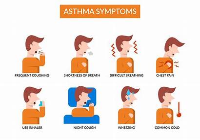 Asthma Symptoms Vector Cough Infograpic Clipart Vectors
