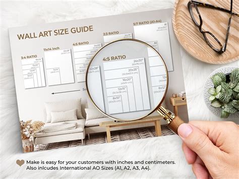 Wall Art Size Guide Frame Size Guide Comparison Chart Etsy